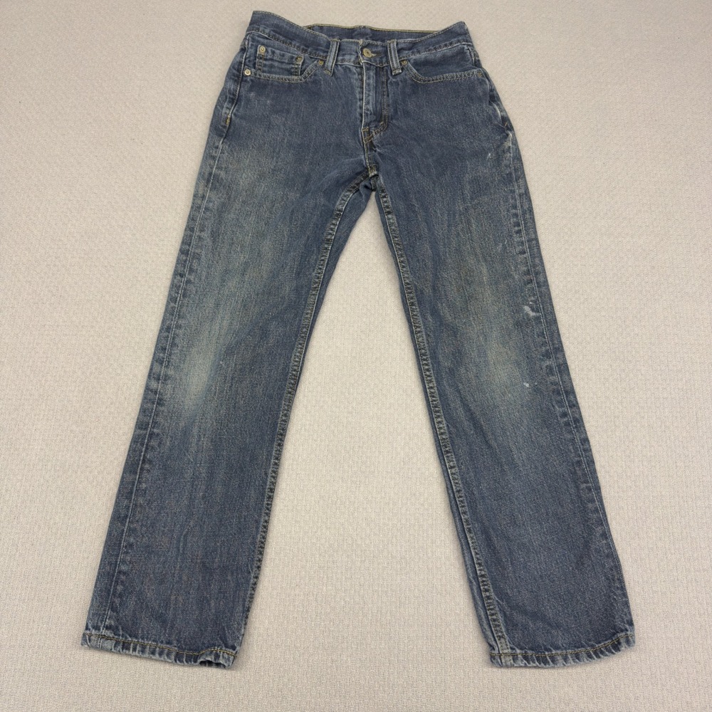 Levis 514 Jeans Mens 29x30 Blue Denim Straight Fit‎ Grunge Distressed Faded